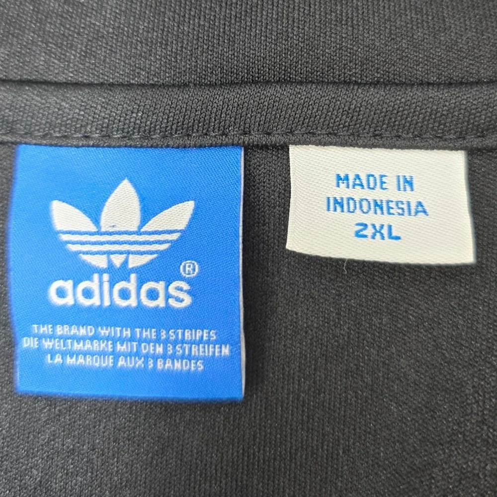 Adidas Track Jacket Mens 2XL Black White Polyester Indiana Hoosiers Zip Trefoil‎